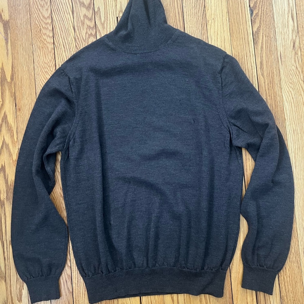 Men's Black Brown 1826 Turtleneck Sweater Large
